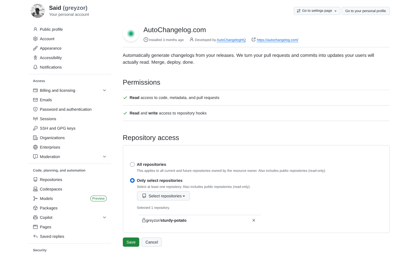 Autochangelog How-to steps