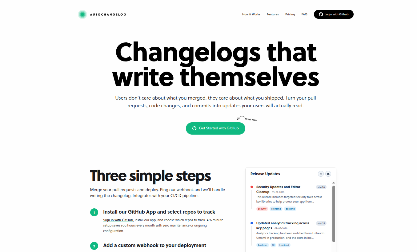Autochangelog Homepage