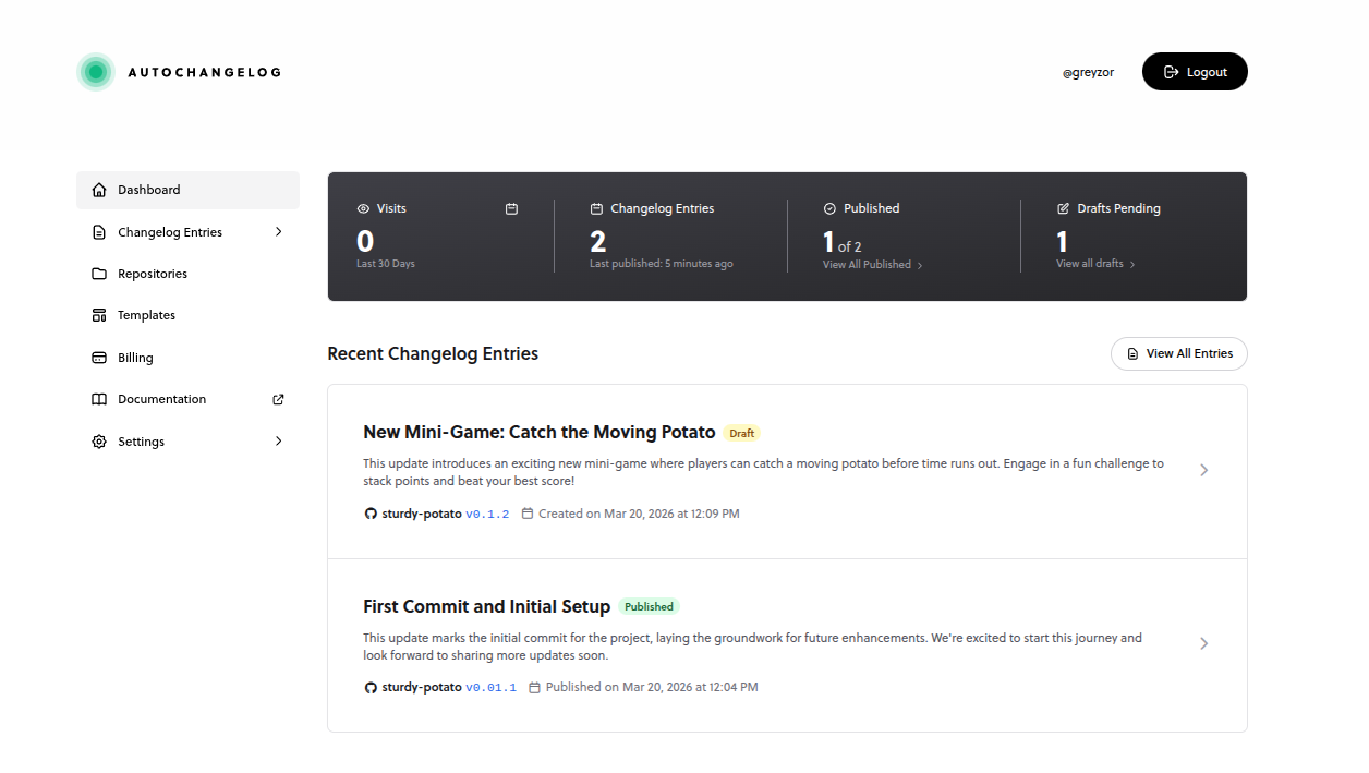 Autochangelog How-to steps