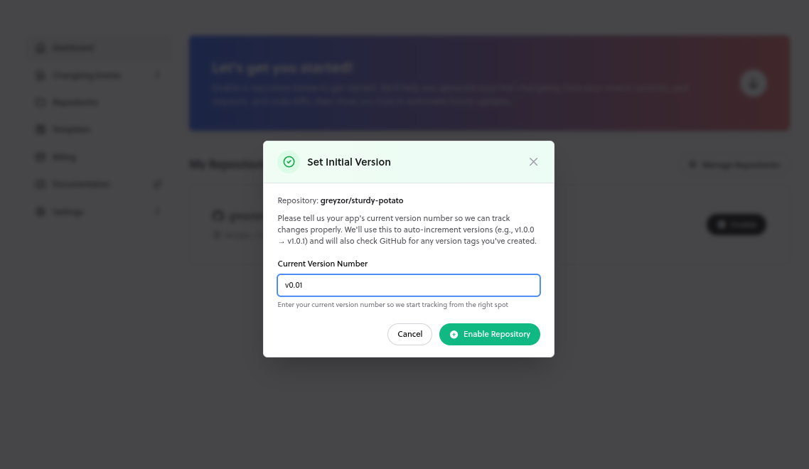 Autochangelog How-to steps