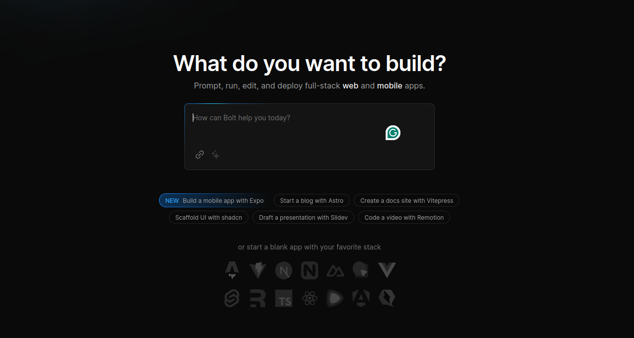 Bolt.new - prompt, run, edit, deploy web apps 