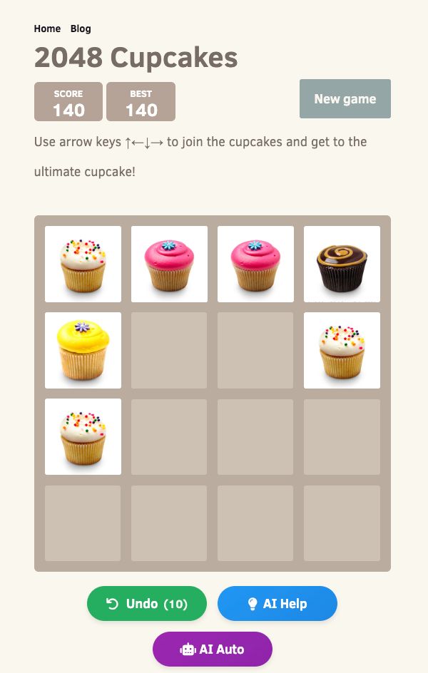 2048 cupcakes AI