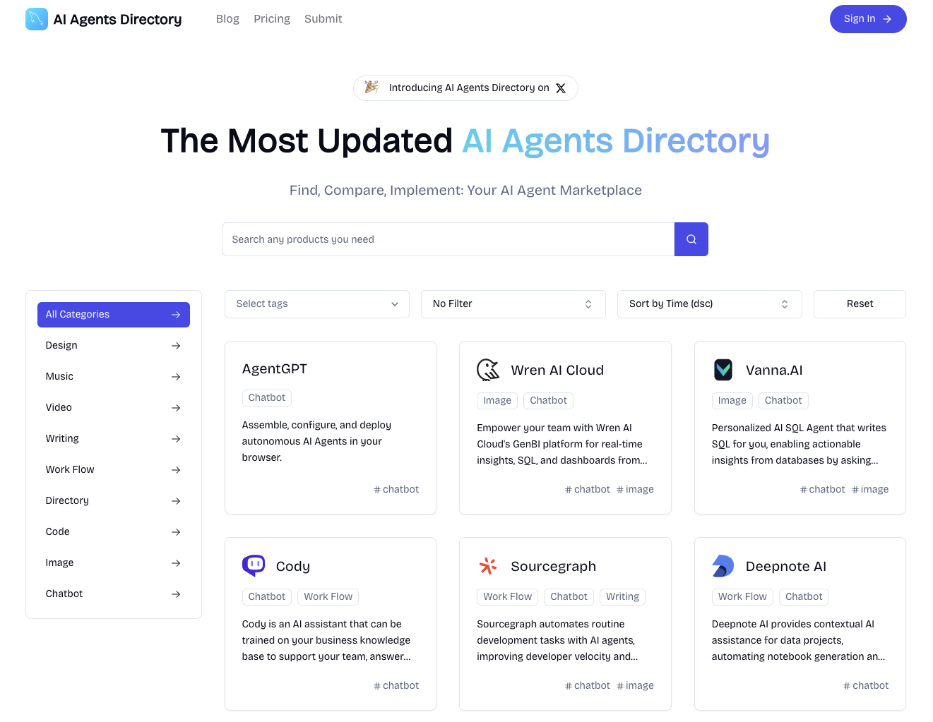 AI Agents Directory preview
