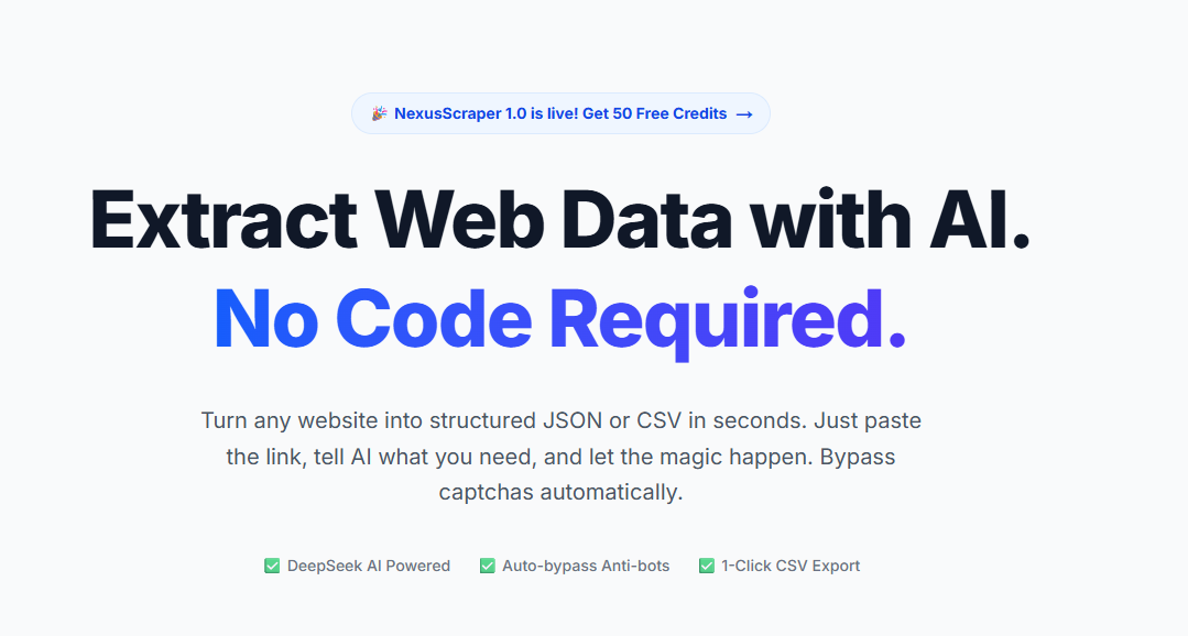 Extract Web Data with AI. No Code Required. preview