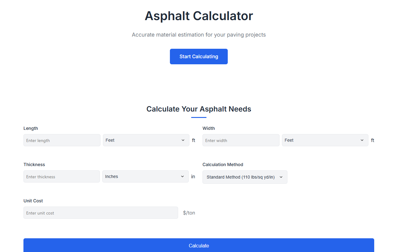 Asphalt Calculator preview