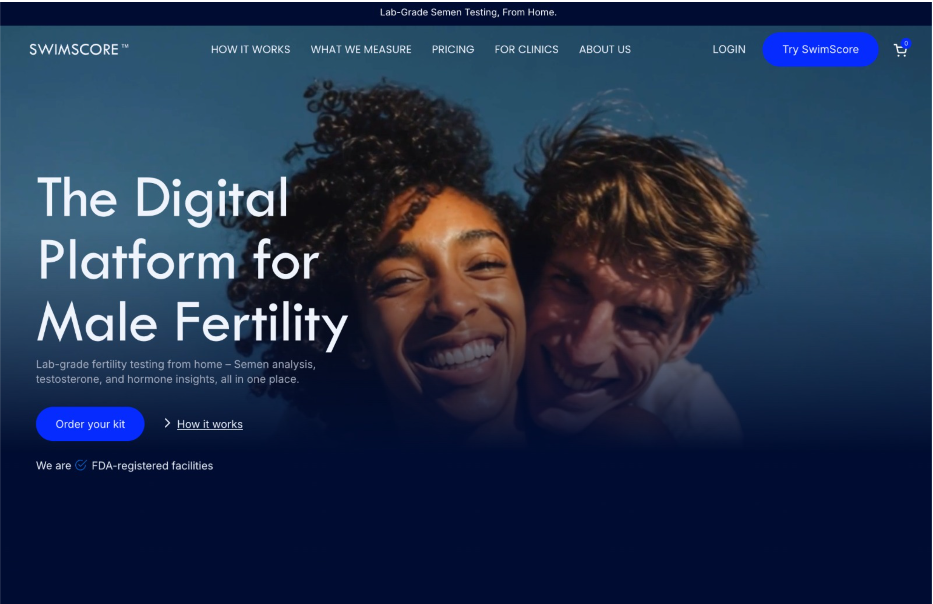 At-home male fertility test measuring sperm health, DNA fragmentation, and hormones — with physician-reviewed results and clear next steps.