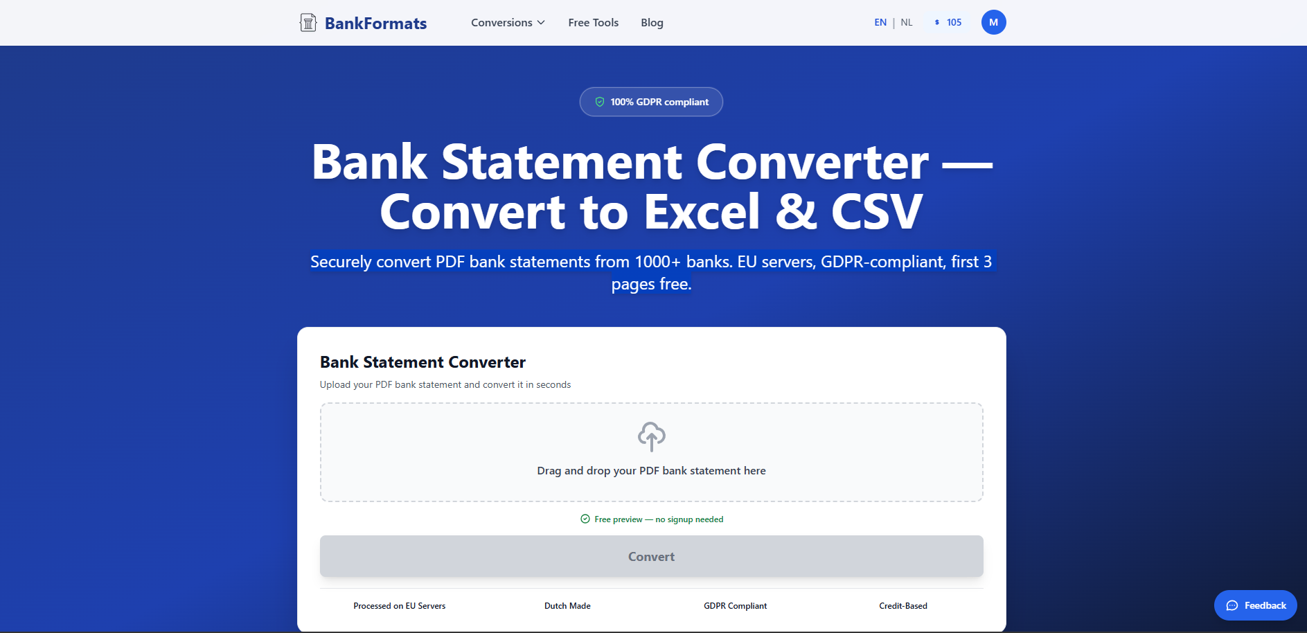 Bankformats preview