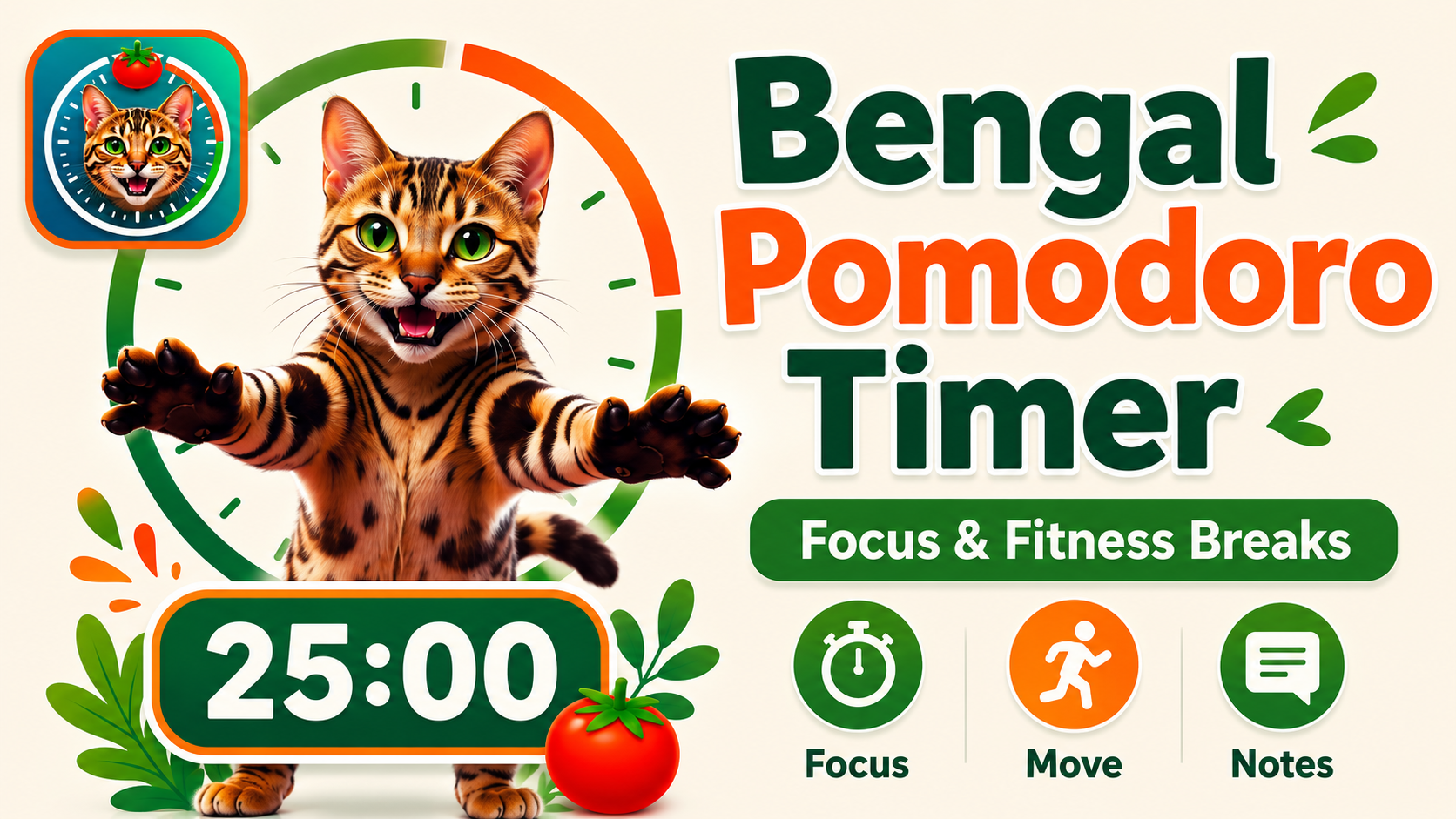 Bengal Pomodoro Timer: Focus & Fitness Breaks