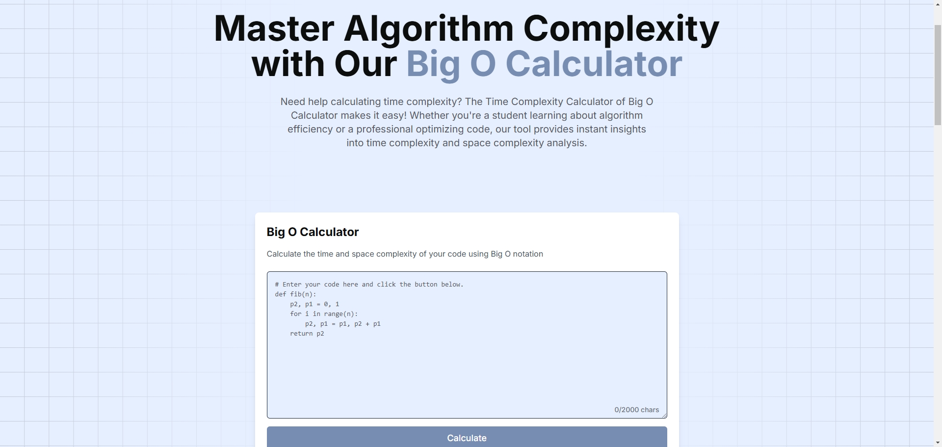 Big O Calculator