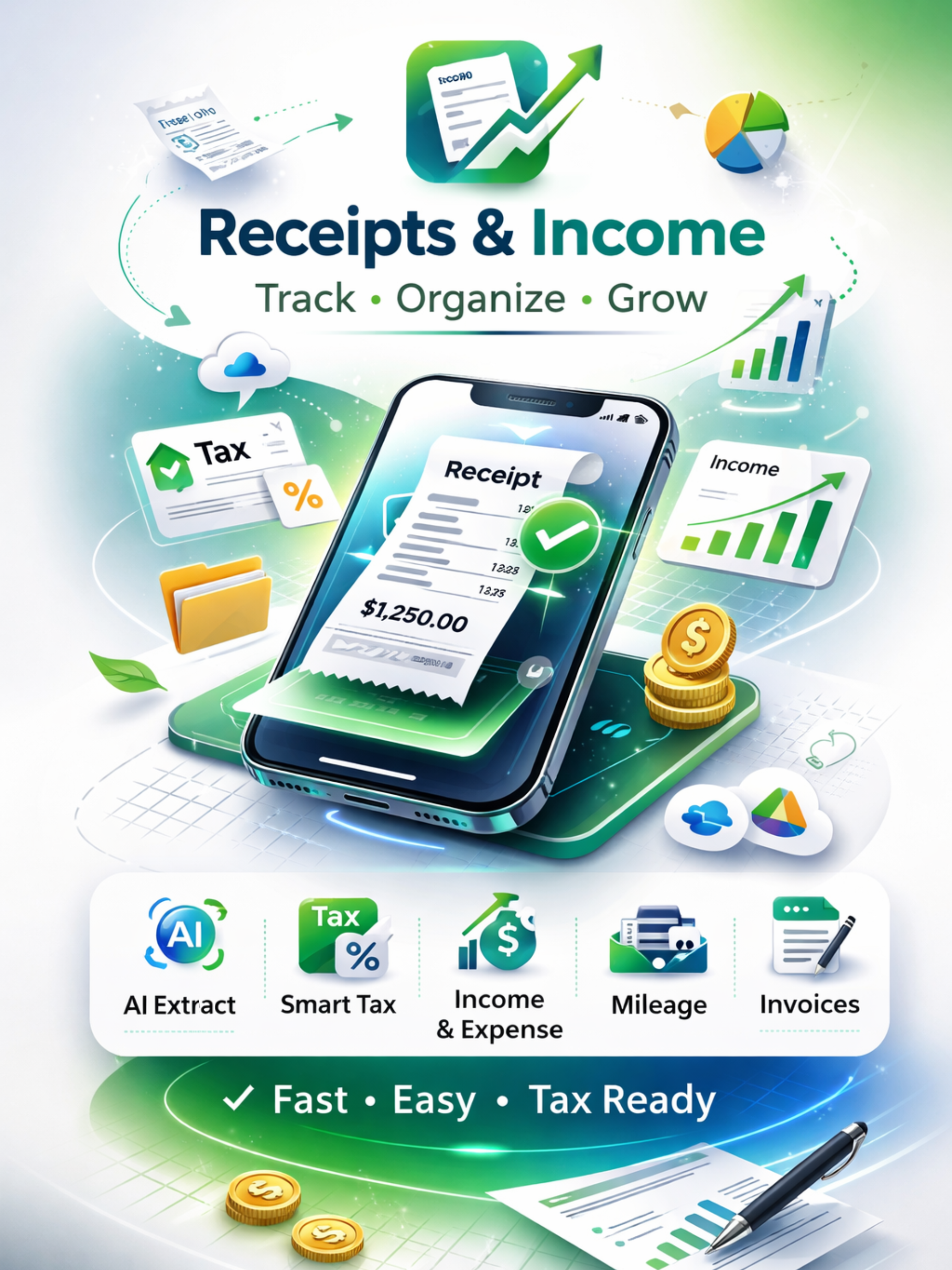 Receipts: Mileage, Tax Tracker preview