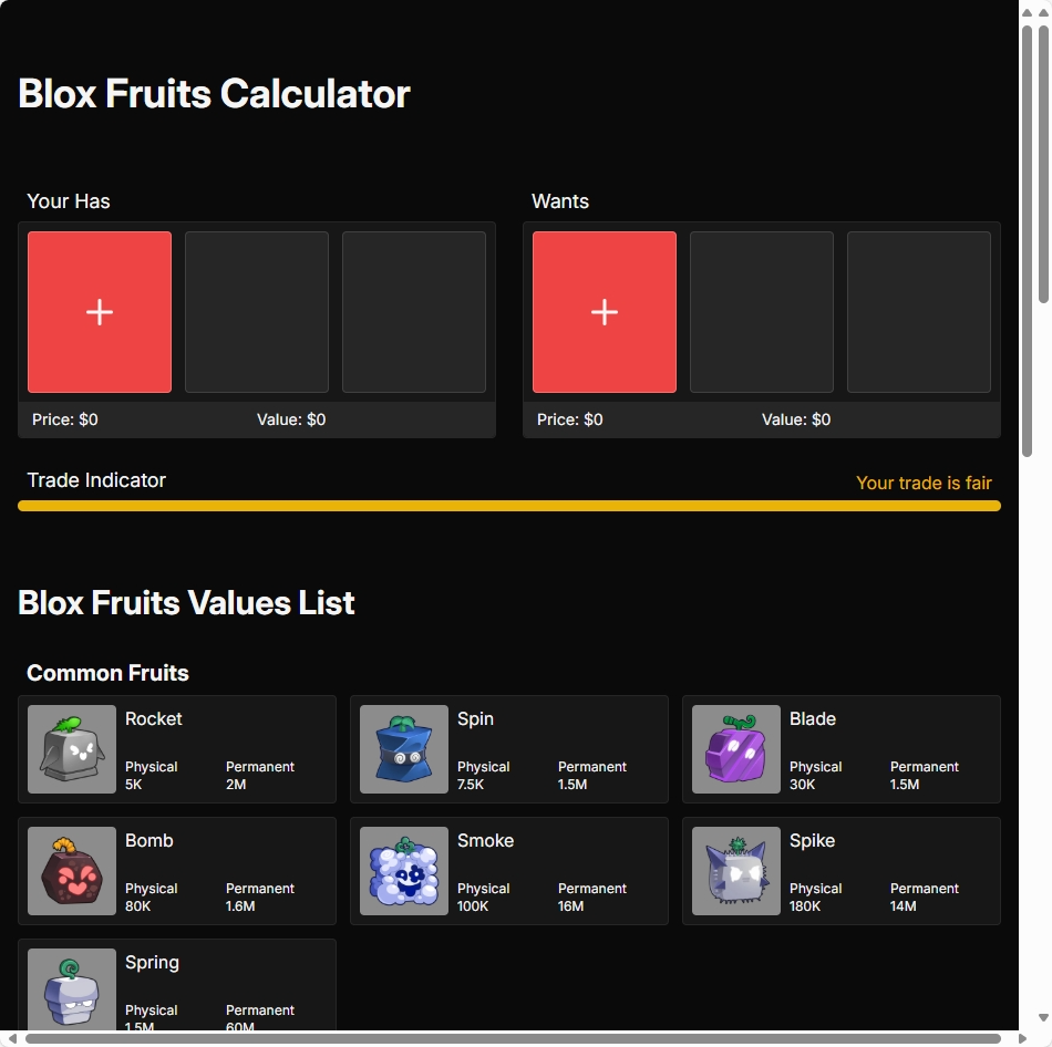 BloxFruitsCalculator preview