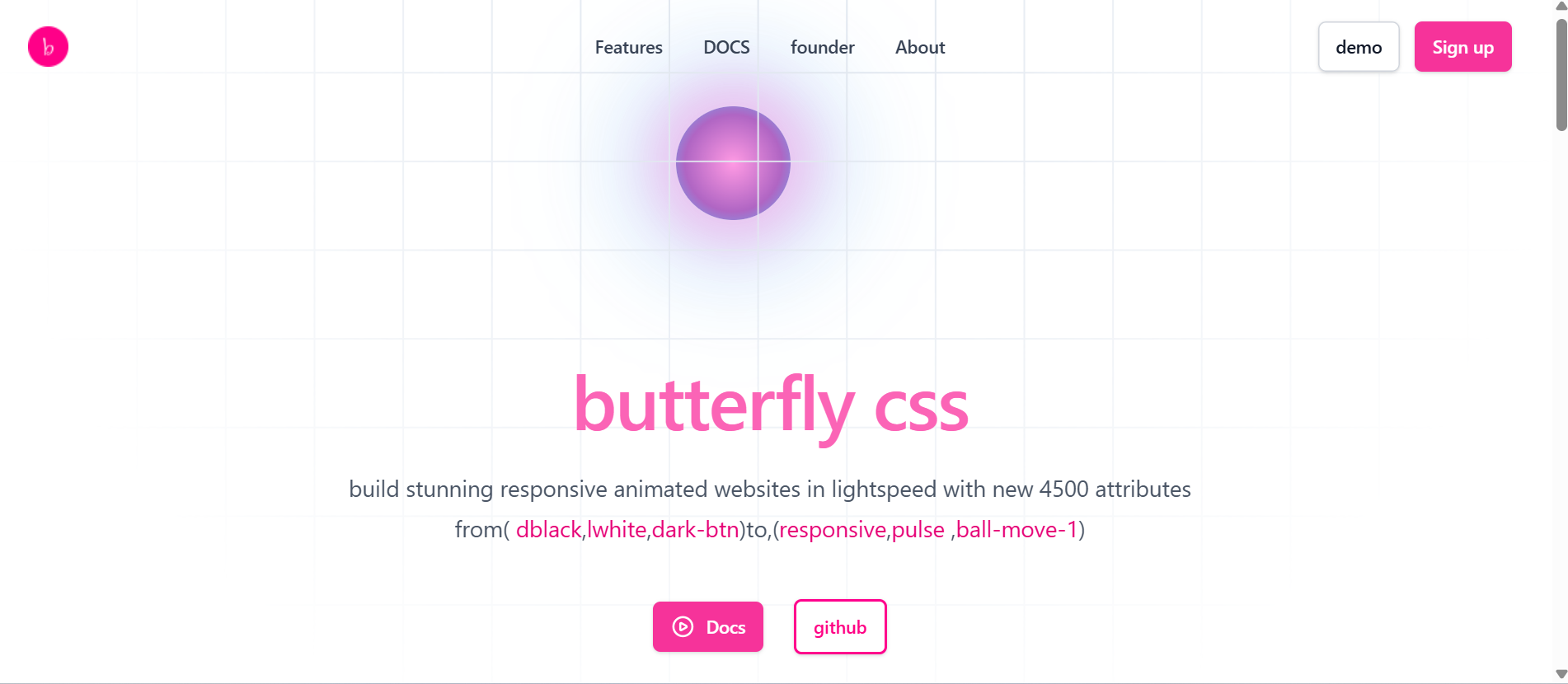 butterfly css framework
