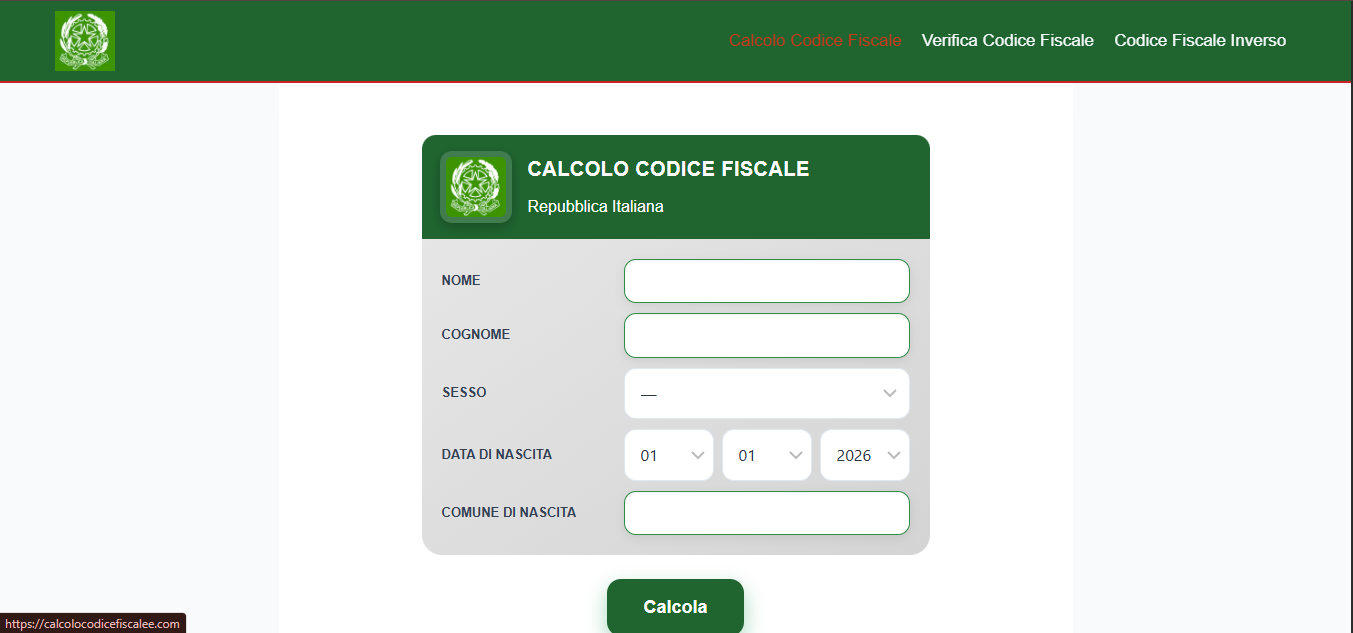 Calcolo Codice Fiscale