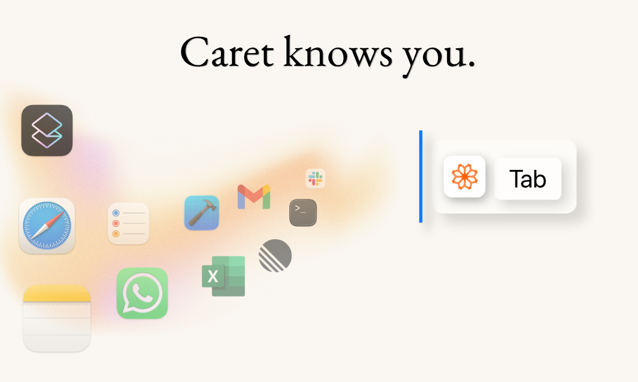 Caret preview