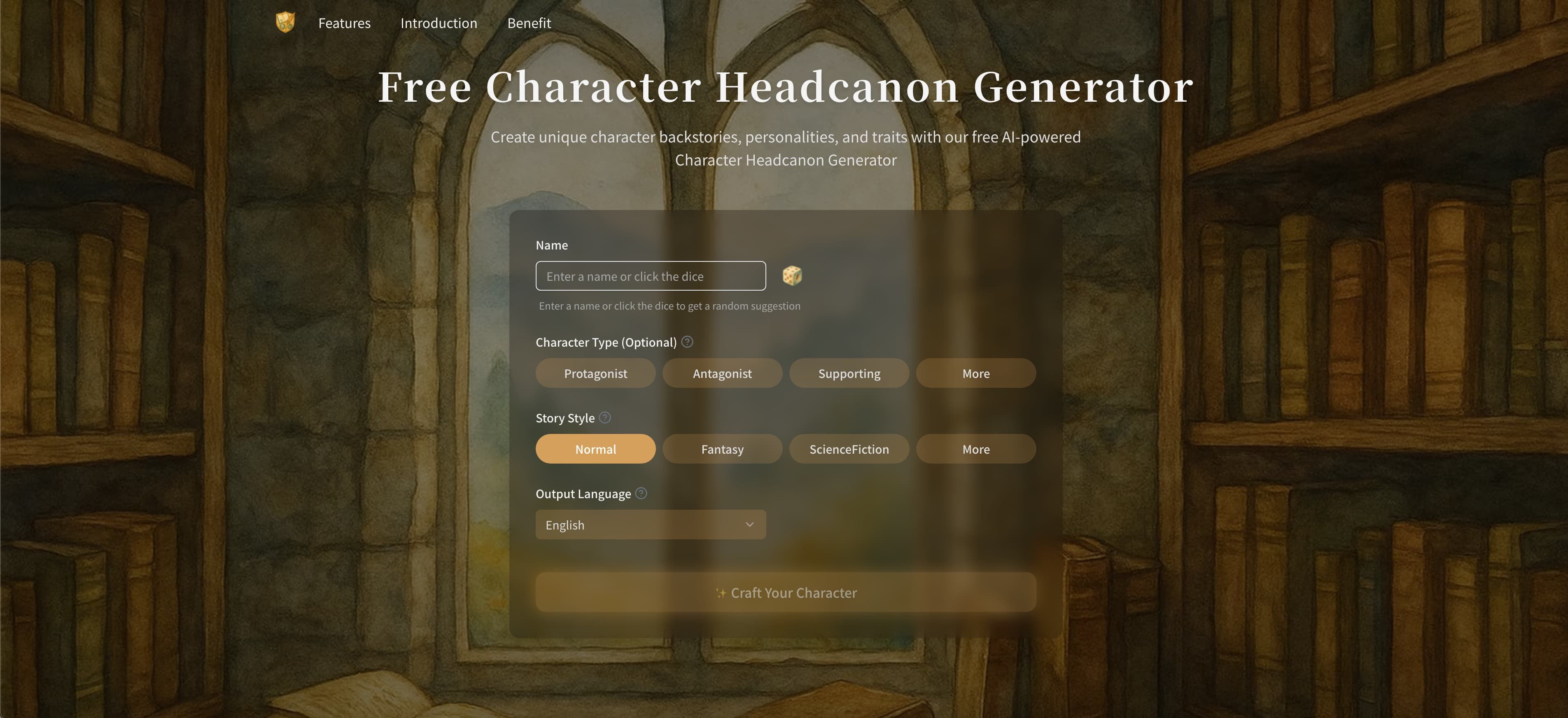 Free Character Headcanon Generator preview