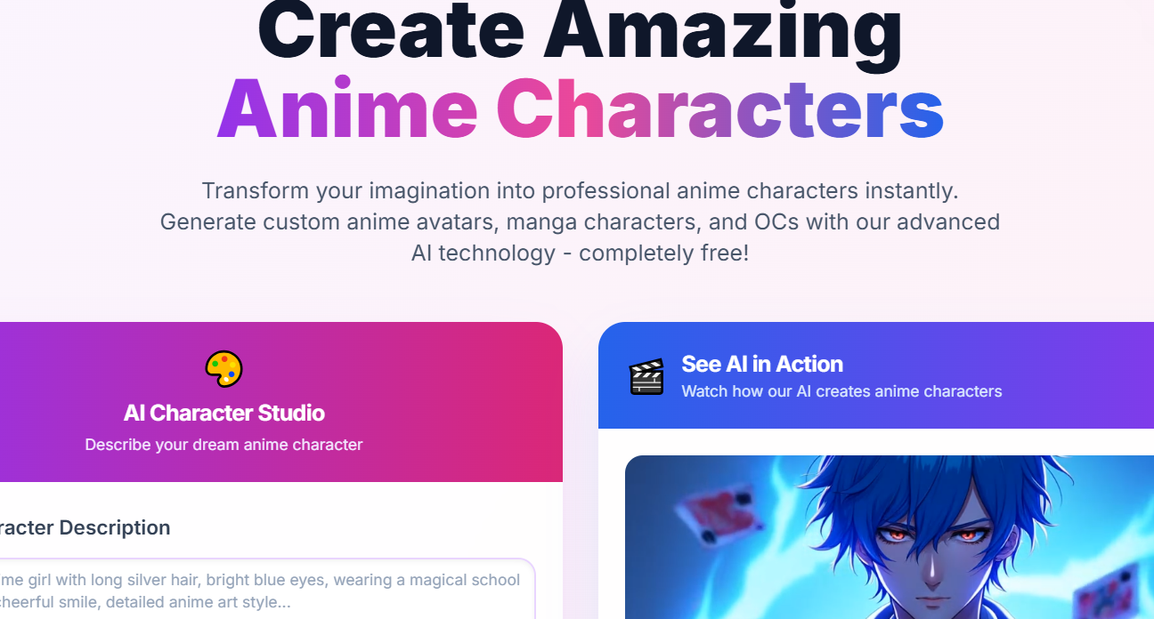AI anime character generator