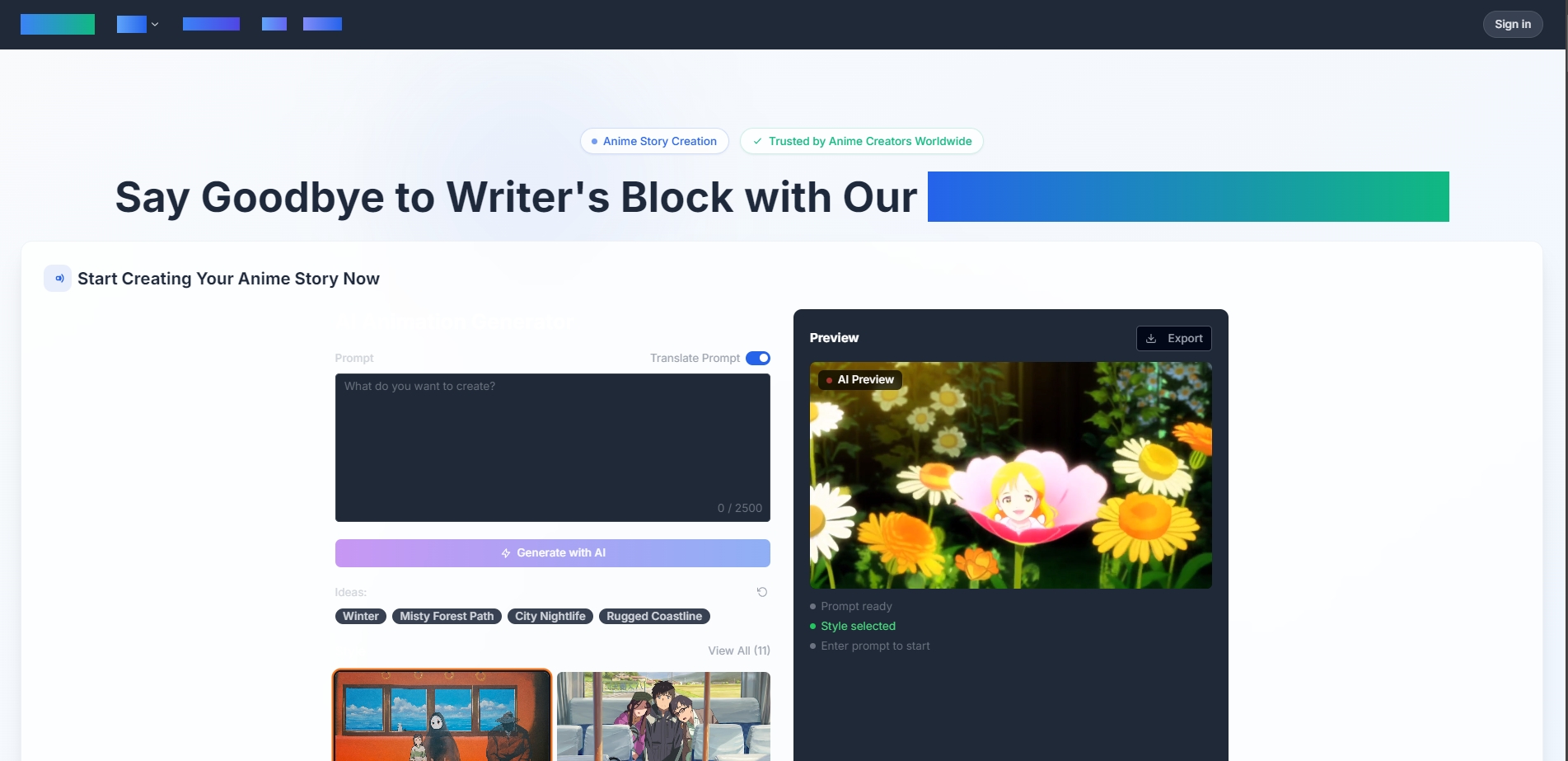 Anime Story Generator AI logo