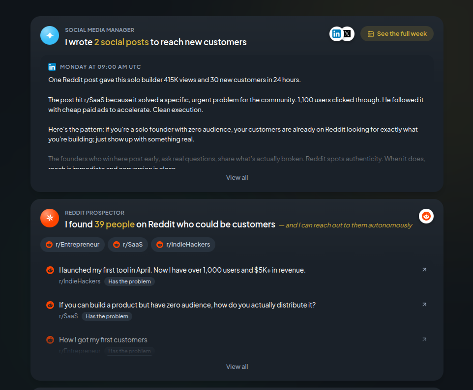 GoldMine marketing content ready for review